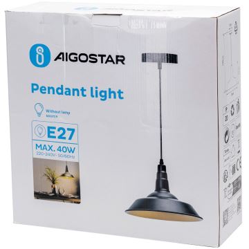 Aigostar - Chandelier on a string 1xE27/60W/230V black