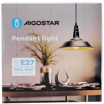 Aigostar - Chandelier on a string 1xE27/60W/230V black