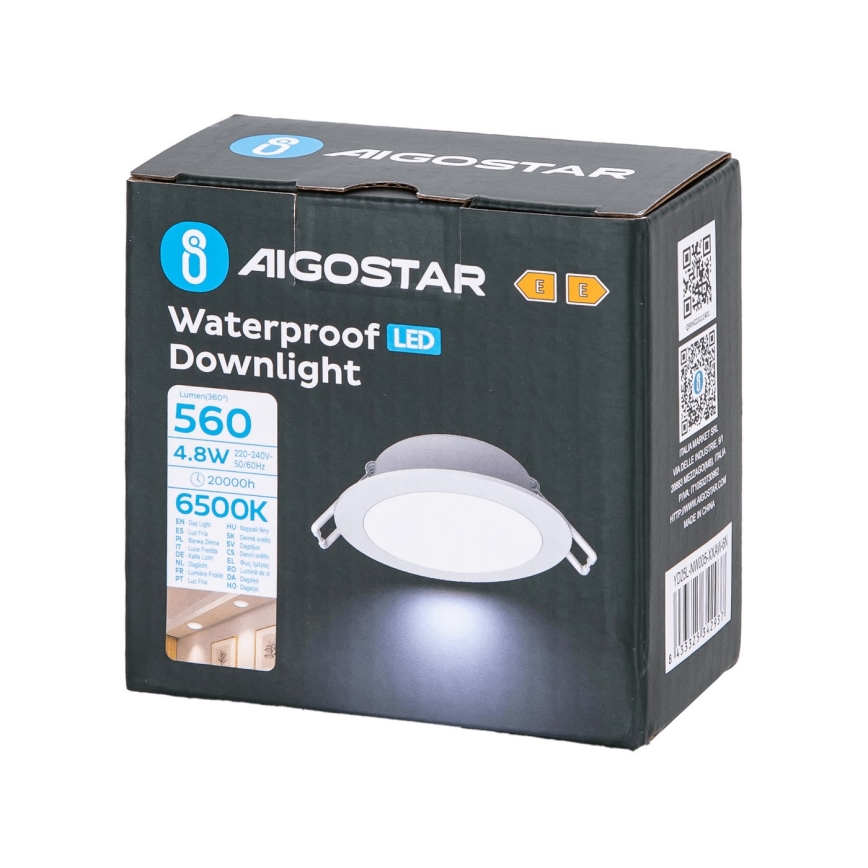 Aigostar - LED Bathroom recessed light LED/4,8W/230V 6500K white IP65