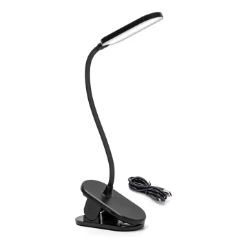 Aigostar - LED Dimmable rechargeable table lamp with clip LED/2,5W/5V black