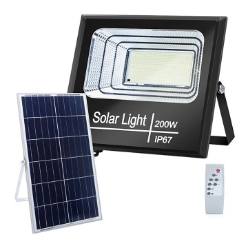 Aigostar - LED Dimmable solar floodlight LED/200W/3,2V IP67 + remote control