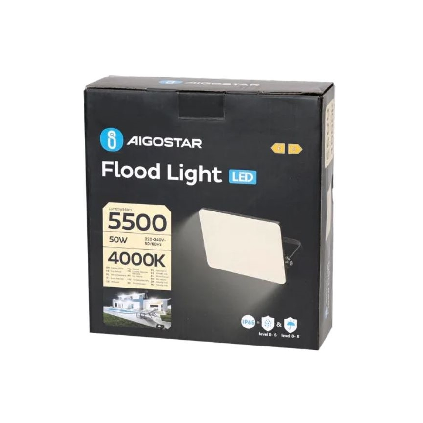 Aigostar - LED Floodlight LED/50W/230V 4000K IP65 black