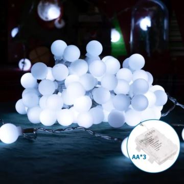 Aigostar - LED Outdoor Christmas chain 25xLED/3xAA/8 functions 2,8 m IP44 cool white