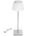 Aigostar - LED Outdoor dimmable rechargeable table lamp LED/4W/5V 3600mAh white/chrome IP54