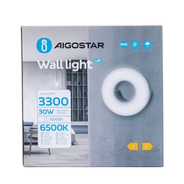 Aigostar - LED Outdoor wall light LED/30W/230V 6500K IP65 black