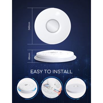 Aigostar - LED RGB Dimmable ceiling light 18W/230V d. 34 cm Wi-Fi