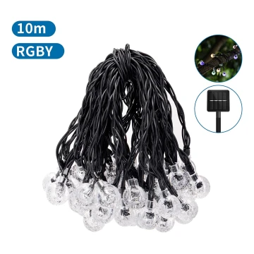 Aigostar - LED Solar decorative chain 50xLED/8 functions 12m IP65 multicolor