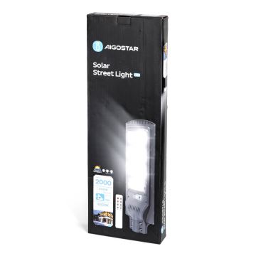 Aigostar - LED Solar street lamp with a sensor LED/200W/3,2V IP65 6500K + remote control