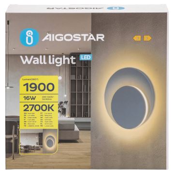 Aigostar - LED Wall light LED/16W/230V 2700K white