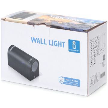 Aigostar - Outdoor wall light 2xGU10/35W/230V black IP54