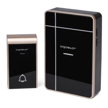 Aigostar - Wireless doorbell 3xAA IP44 black/copper
