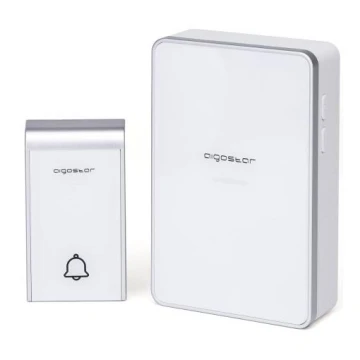 Aigostar - Wireless doorbell 3xAA IP44 white/silver