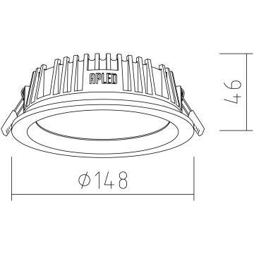 APLED - LED Recessed light RONDO WOODLINE LED/6W/230V 4000K d. 15 cm oak solid wood