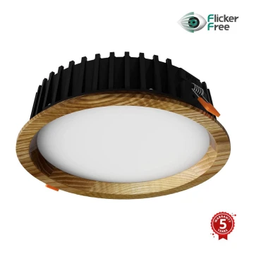 APLED - LED Recessed light RONDO WOODLINE LED/12W/230V 3000K d. 20 cm ash solid wood