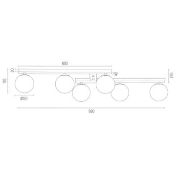 Argon 2544 - Surface-mounted chandelier FREEMONT 6xE14/7W/230V