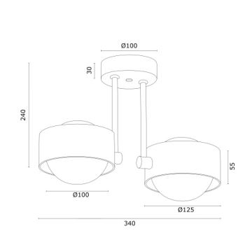 Argon 7215 - Bathroom chandelier on a pole MASSIMO PLUS 2xG9/6W/230V IP44 gold