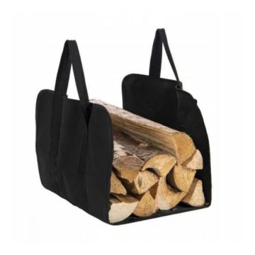 Bag for fireplace wood 100x45 cm black