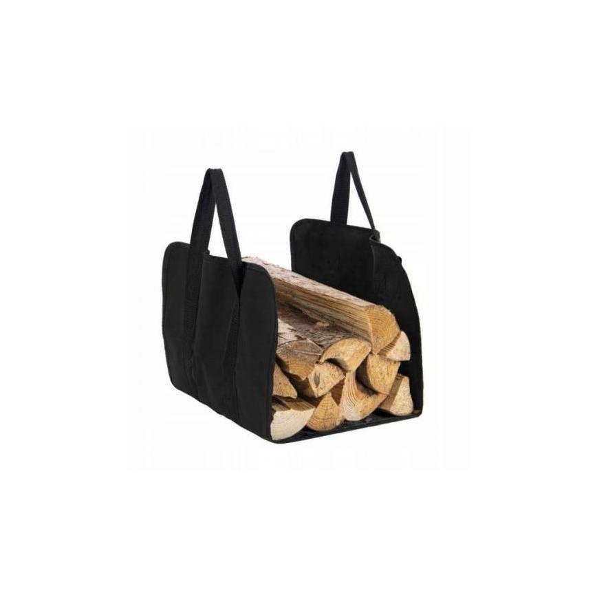 Bag for fireplace wood 100x45 cm black