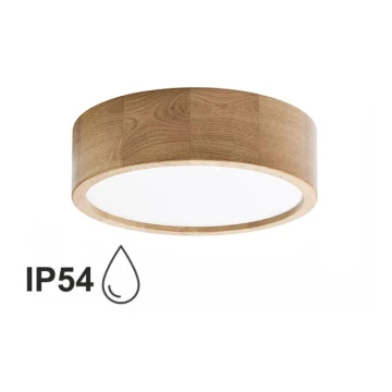 Bathroom ceiling light CLEO 2xE27/24W/230V IP54 d. 27,5 cm oak