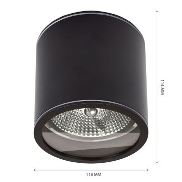 Bathroom spotlight CHLOE AR111 1xGU10/15W/230V IP44 round black