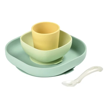 Beaba - Children's dining set Yellow 4 pcs