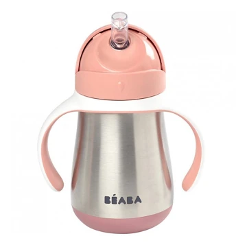Beaba - Thermo-insulated mug with a straw 250 ml pink