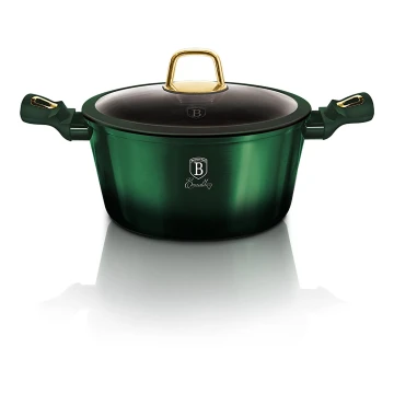 BerlingerHaus - Casserole with a titanium surface + lid 20 cm green