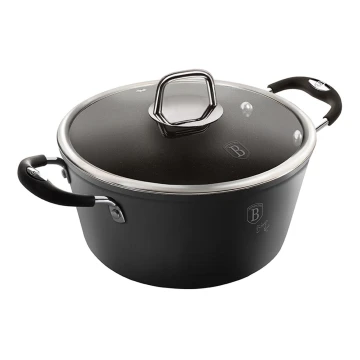 BerlingerHaus - Casserole with titanium surface + lid 20 cm black