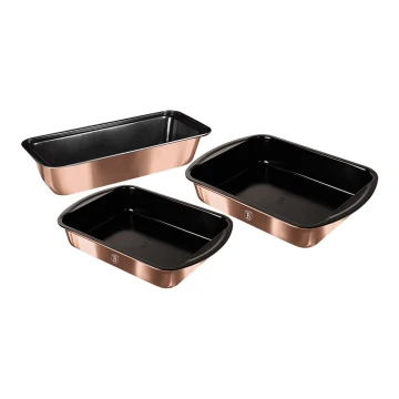 BerlingerHaus - Set of baking forms with titanium surface 3 pcs rose gold