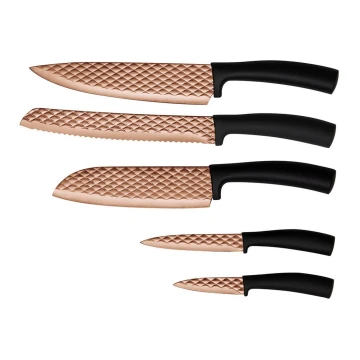 BerlingerHaus - Set of stainless steel knives 5 pcs black/rose gold