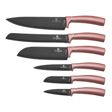 BerlingerHaus - Set of stainless steel knives 6 pcs rose gold/black