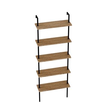 Bookcase TEOS 165x60 cm black/pine atlantic