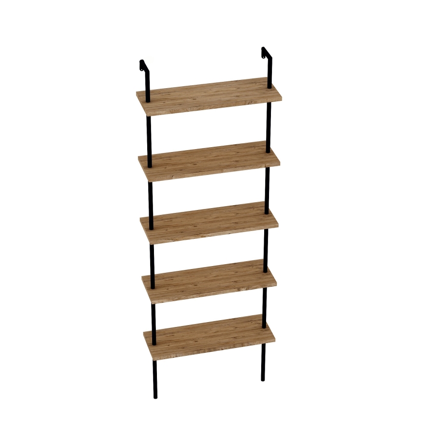 Bookcase TEOS 165x60 cm black/pine atlantic