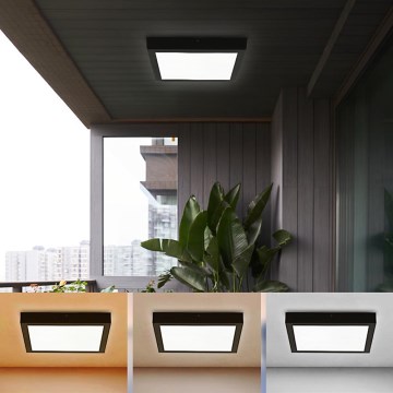 Brilagi - LED Bathroom ceiling light FRAME LED/24W/230V 30x30 cm 3000/4000/6000K IP44 black