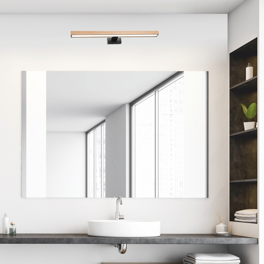 Brilagi - LED Bathroom mirror lighting WOODY MIRROR LED/12W/230V IP44 oak/black