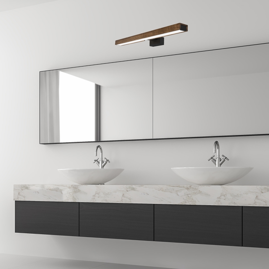 Brilagi - LED Bathroom mirror lighting WOODY MIRROR LED/12W/230V IP44 oak/black