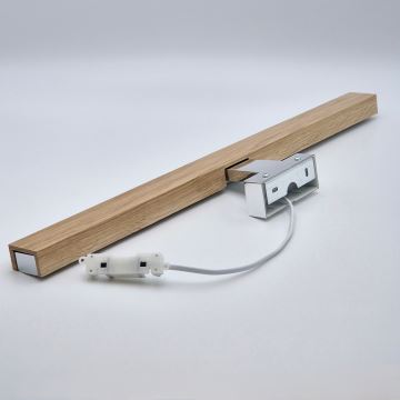 Brilagi - LED Bathroom mirror lighting WOODY MIRROR LED/12W/230V IP44 oak/chrome