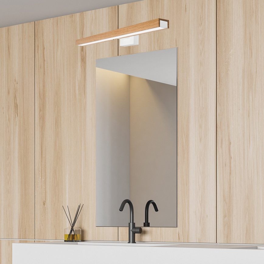 Brilagi - LED Bathroom mirror lighting WOODY MIRROR LED/12W/230V IP44 oak/white