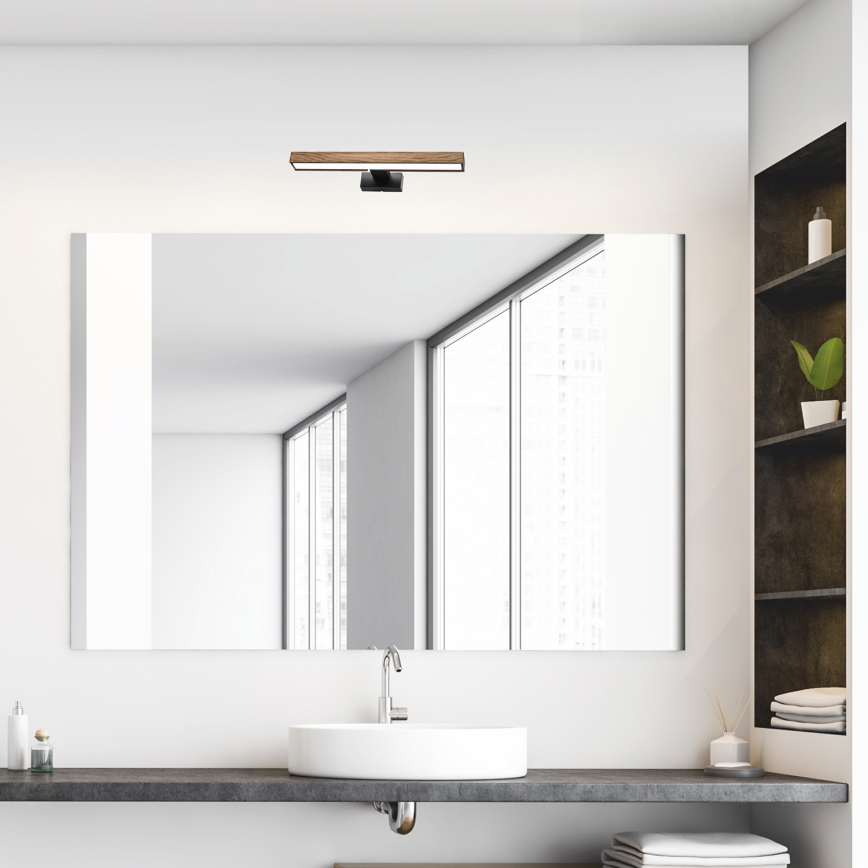 Brilagi - LED Bathroom mirror lighting WOODY MIRROR LED/8W/230V IP44 oak/black