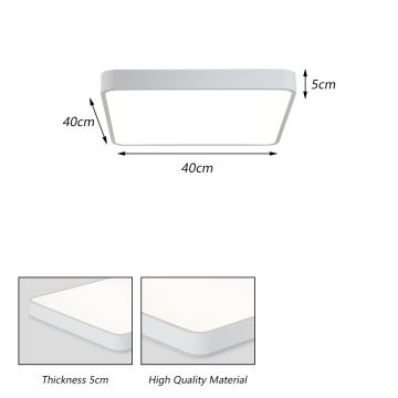 Brilagi - LED Ceiling light POOL LED/36W/230V 3000/4500/6000K 40x40 cm white