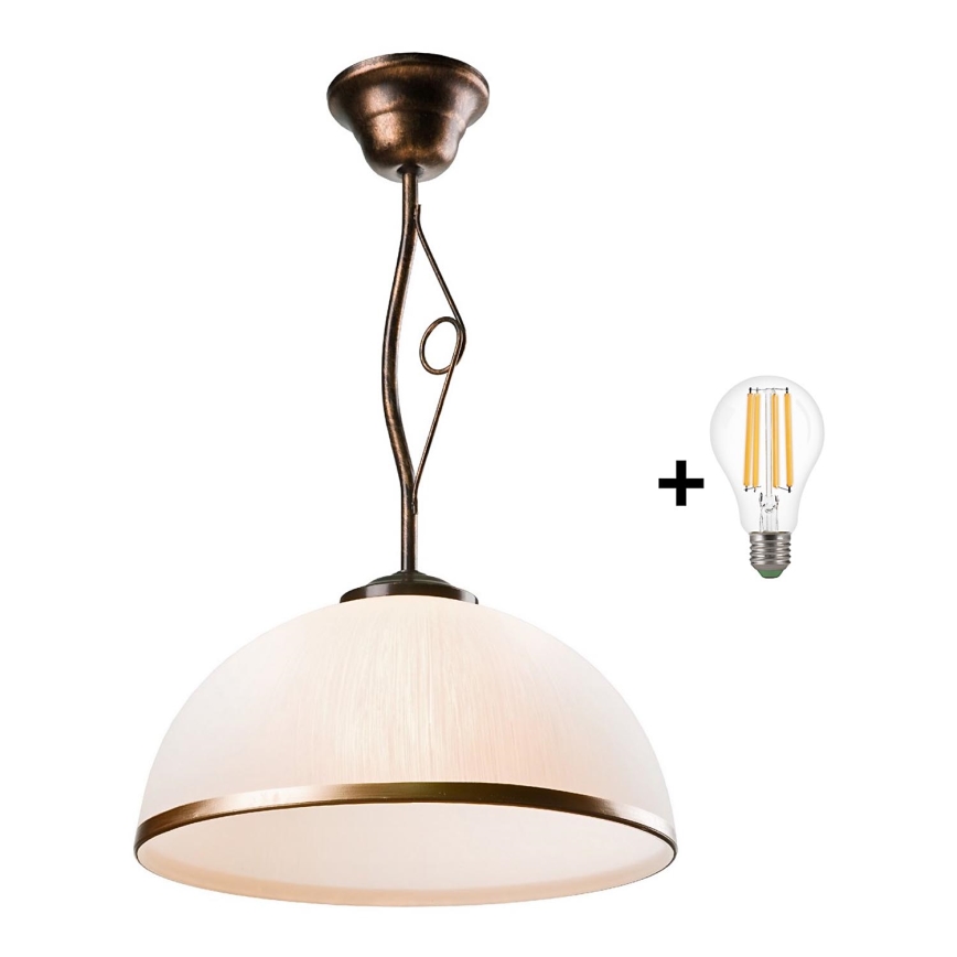 Brilagi - LED Chandelier on a pole ANTICO 1xE27/60W/230V bronze patina