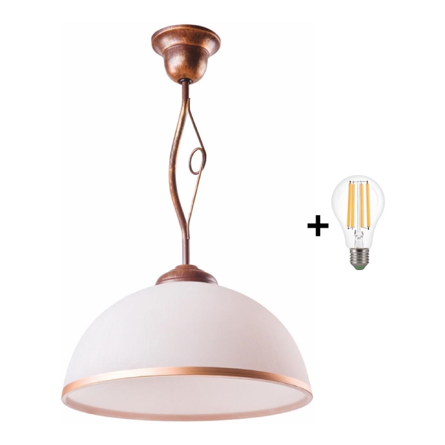 Brilagi - LED Chandelier on a pole ANTICO 1xE27/60W/230V bronze patina