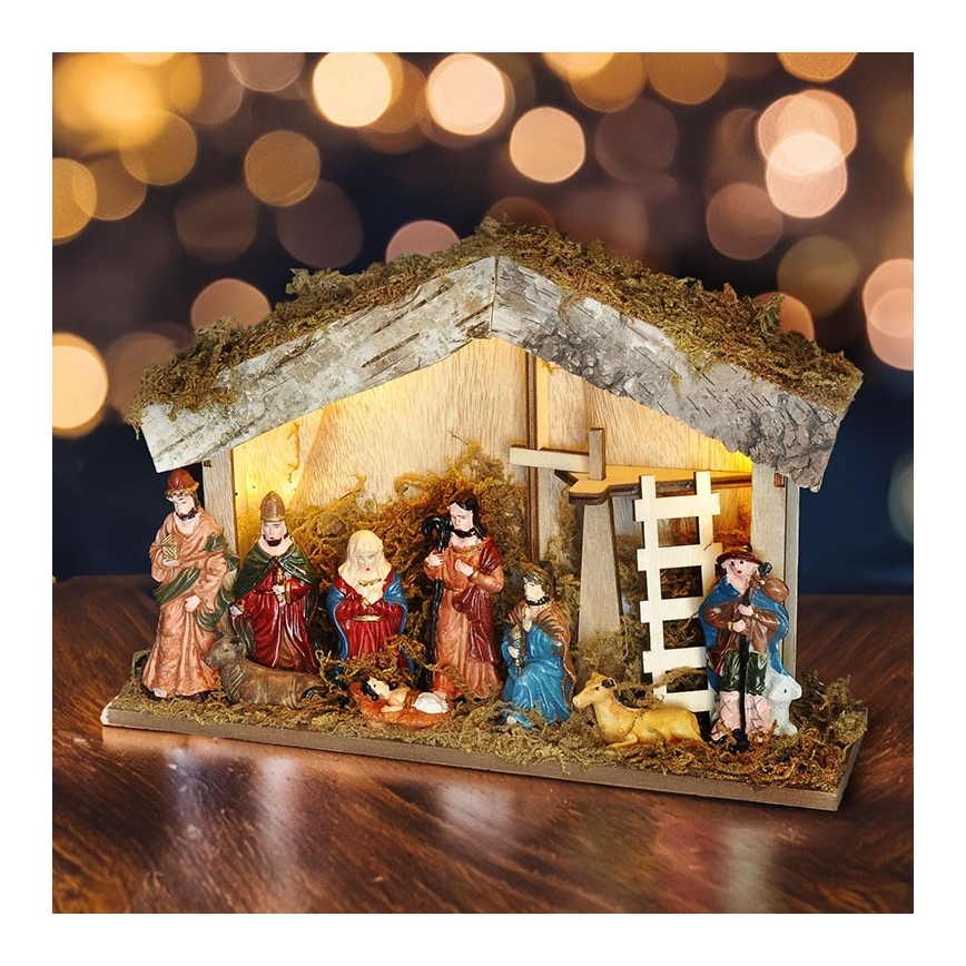 Brilagi - LED Christmas decoration LED/2xAA nativity scene