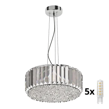 Brilagi - LED Crystal chandelier on a string GLAMOUR 5xG9/42W/230V