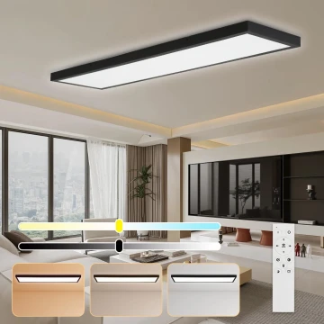 Brilagi - LED Dimmable bathroom ceiling light FRAME SMART LED/50W/230V 3000-6000K IP44 black + remote control