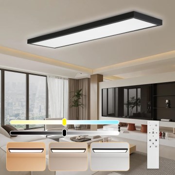 Brilagi - LED Dimmable bathroom ceiling light FRAME SMART LED/50W/230V 30x120 cm 3000-6000K IP44 black + remote control