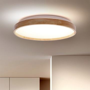 Brilagi - LED Dimmable ceiling light ALSON LED/48W/230V 3000-6500K oak d. 39,5 cm + remote control