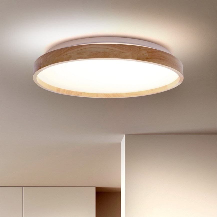 Brilagi - LED Dimmable ceiling light ALSON LED/48W/230V 3000-6500K oak d. 39,5 cm + remote control