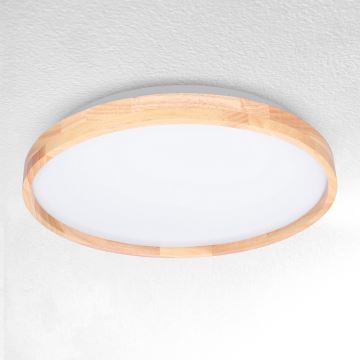 Brilagi - LED Dimmable ceiling light ALSON LED/48W/230V 3000-6500K oak d. 39,5 cm + remote control