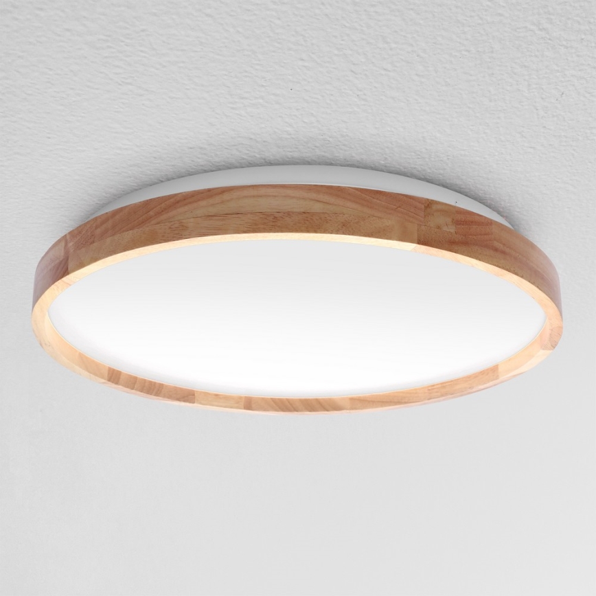 Brilagi - LED Dimmable ceiling light ALSON LED/48W/230V 3000-6500K oak d. 39,5 cm + remote control